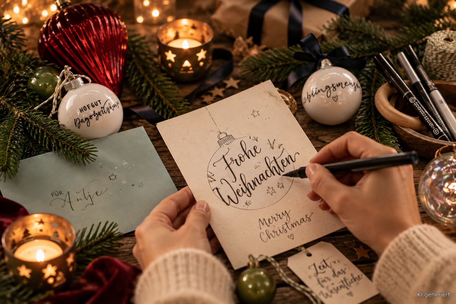 Karten und Anhänger mit Handlettering
